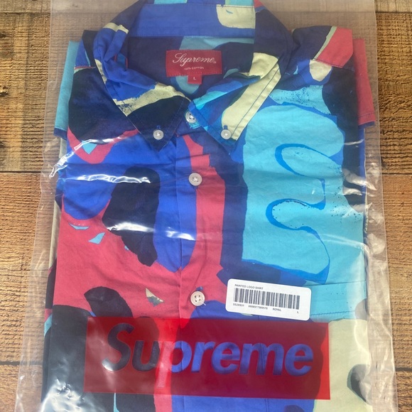 Supreme Other - Supreme Painted Logo Royal Shirt Large